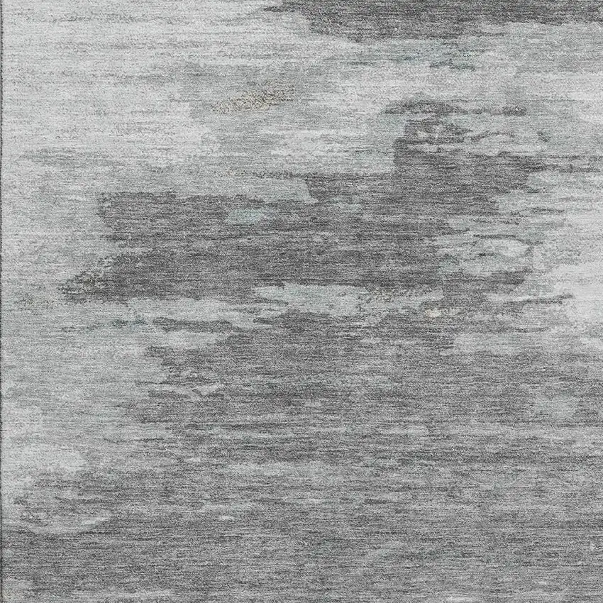 Teal Charcoal And Gray Abstract Washable Area Rug With UV Protection Photo 3