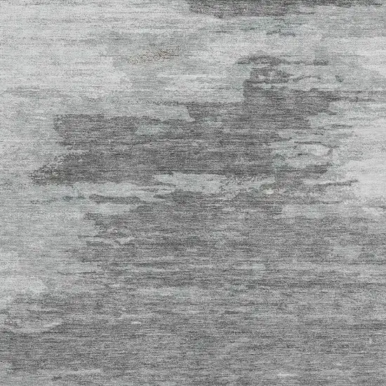 Teal Charcoal And Gray Abstract Washable Area Rug With UV Protection Photo 3