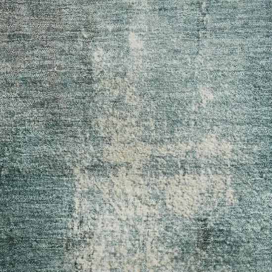 Teal Charcoal And Ivory Abstract Washable Area Rug With UV Protection Photo 4