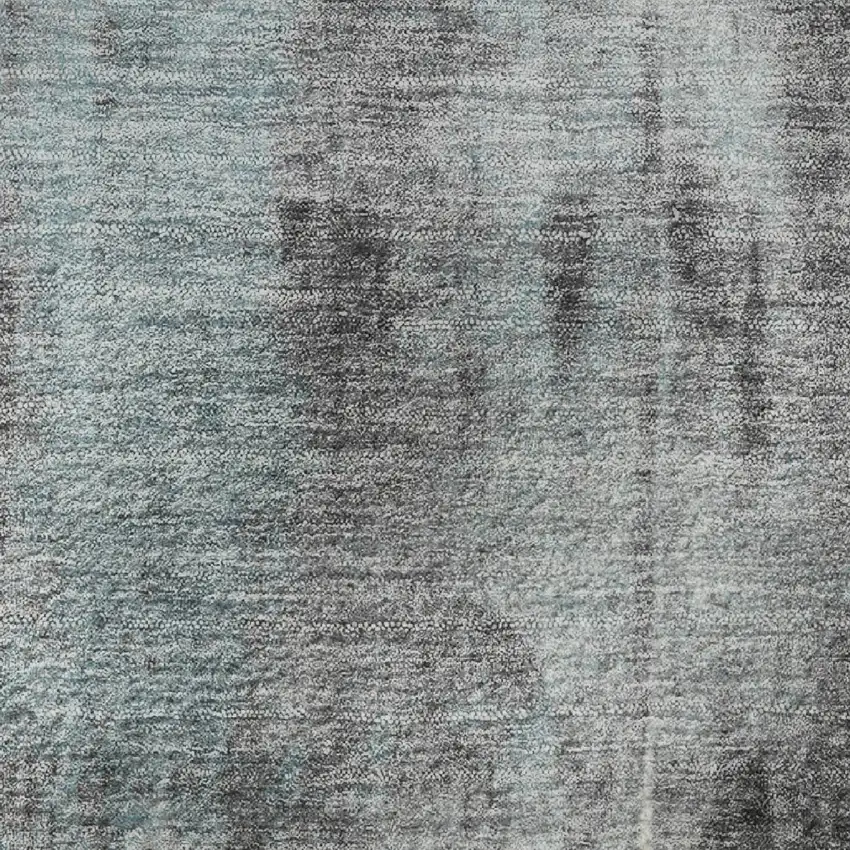 Teal Charcoal And Ivory Abstract Washable Area Rug With UV Protection Photo 8