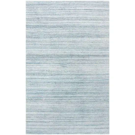 Teal Dark Gray And Ivory Striped Hand Tufted Area Rug Photo 1