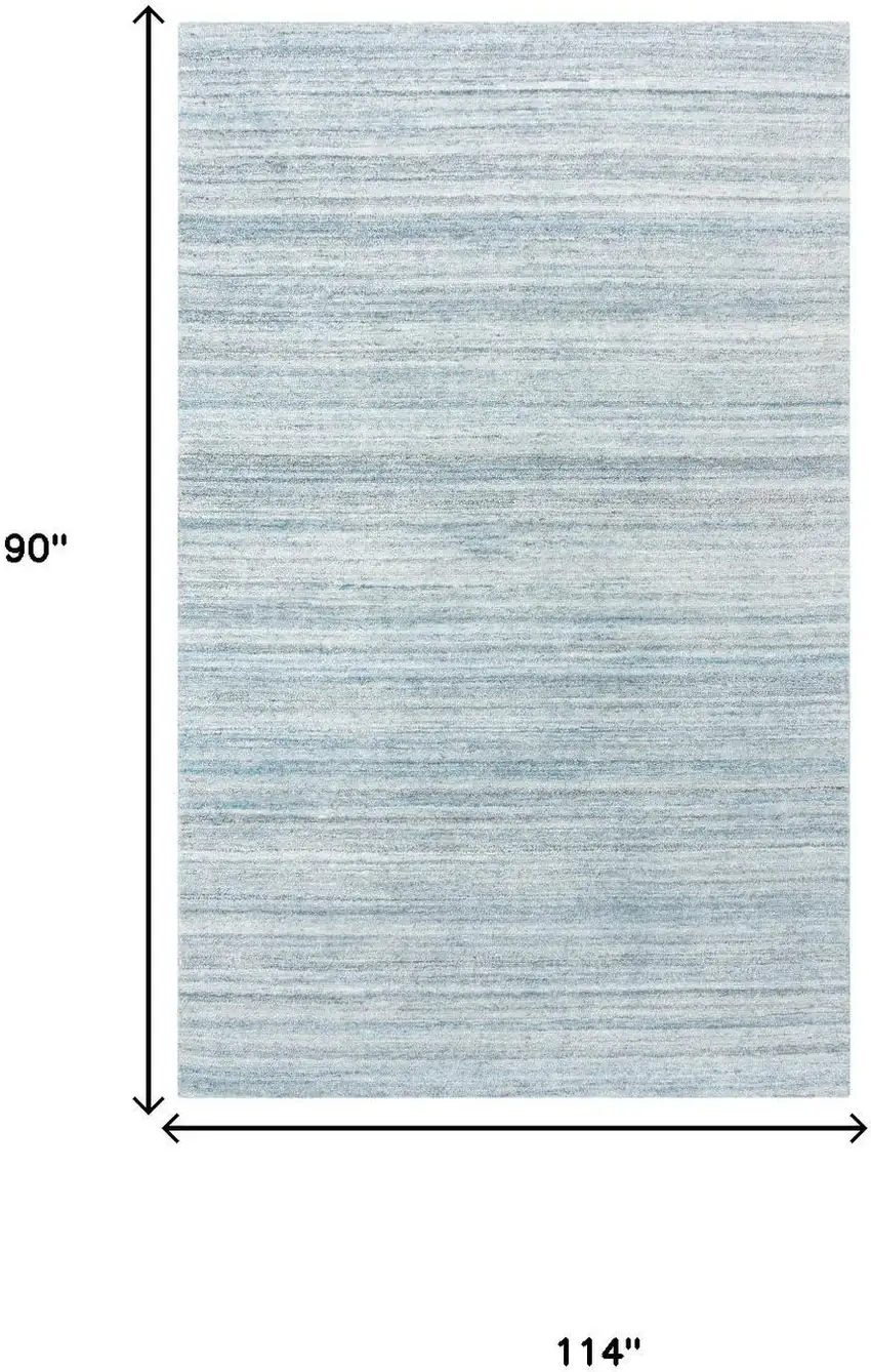 Teal Dark Gray And Ivory Striped Hand Tufted Area Rug Photo 6