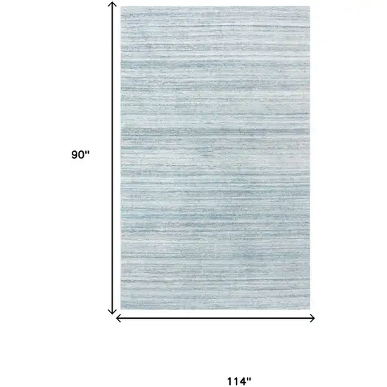 Teal Dark Gray And Ivory Striped Hand Tufted Area Rug Photo 6