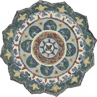 Photo of Teal Decorative Floral Area Rug