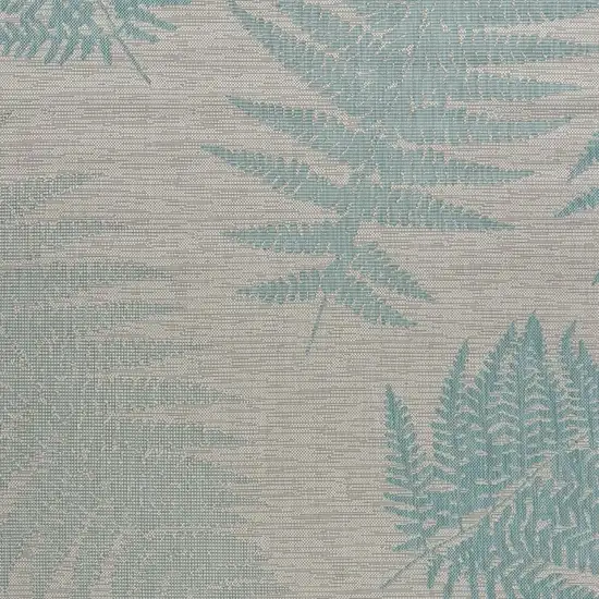 Gray Leaves Indoor Outdoor Area Rug Photo 4