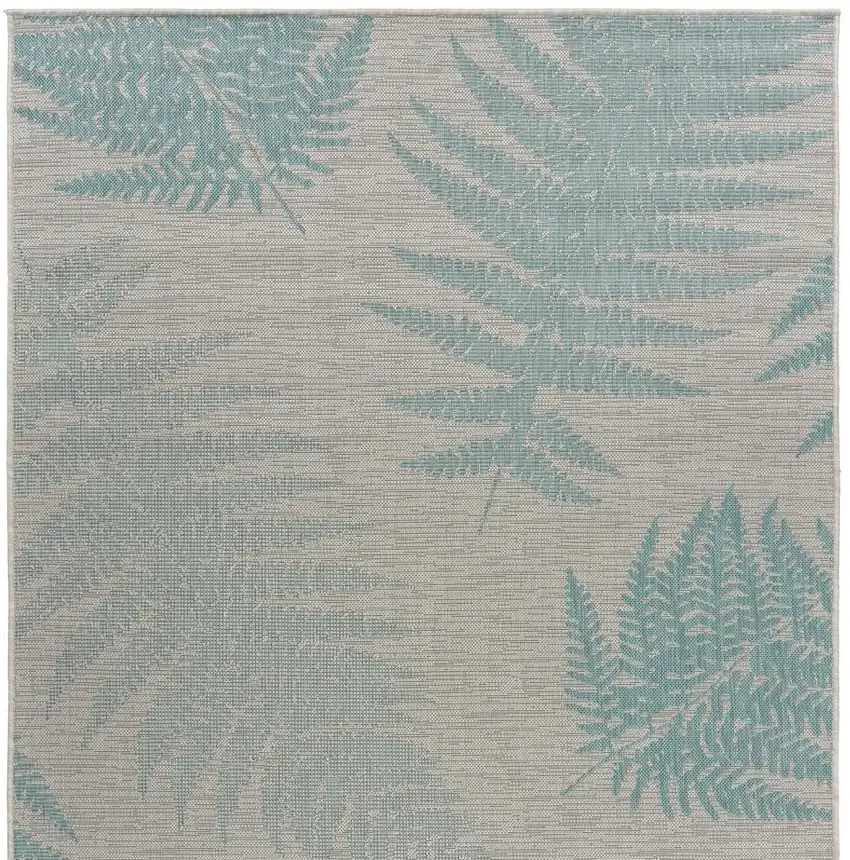 Gray Leaves Indoor Outdoor Area Rug Photo 5