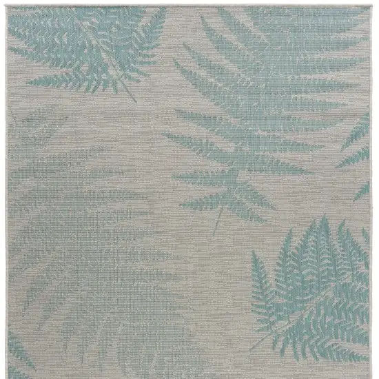 Gray Leaves Indoor Outdoor Area Rug Photo 5