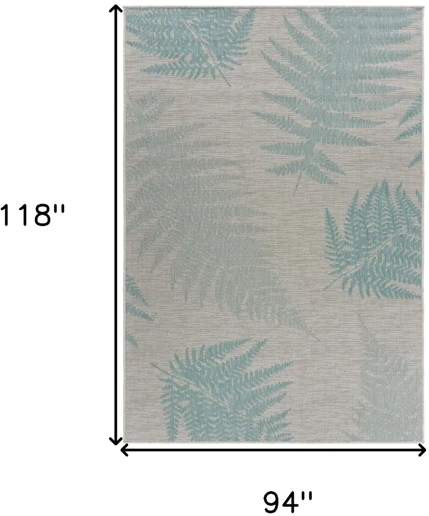 Gray Leaves Indoor Outdoor Area Rug Photo 9