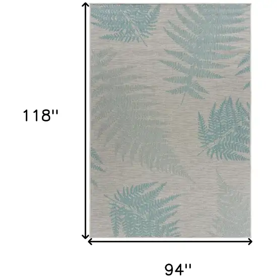 Gray Leaves Indoor Outdoor Area Rug Photo 9