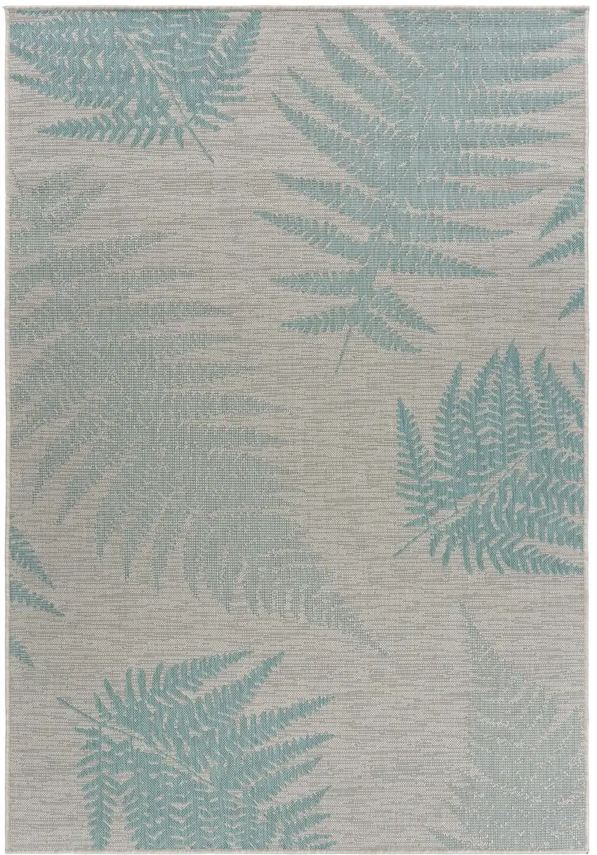 Gray Leaves Indoor Outdoor Area Rug Photo 1