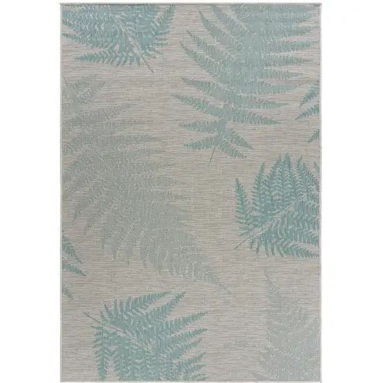 Gray Leaves Indoor Outdoor Area Rug Photo 1