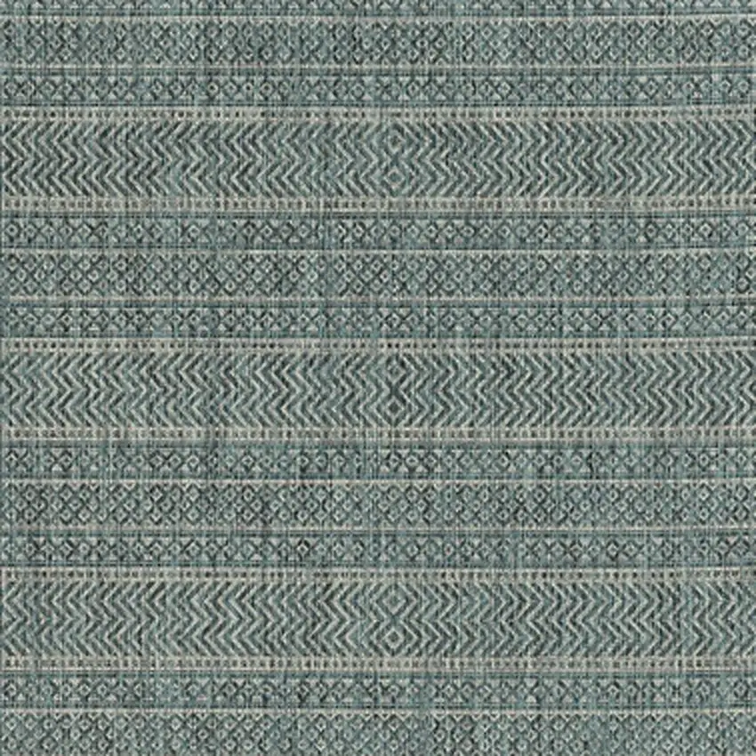 Teal Geometric Patterns Indoor Area Rug Photo 7