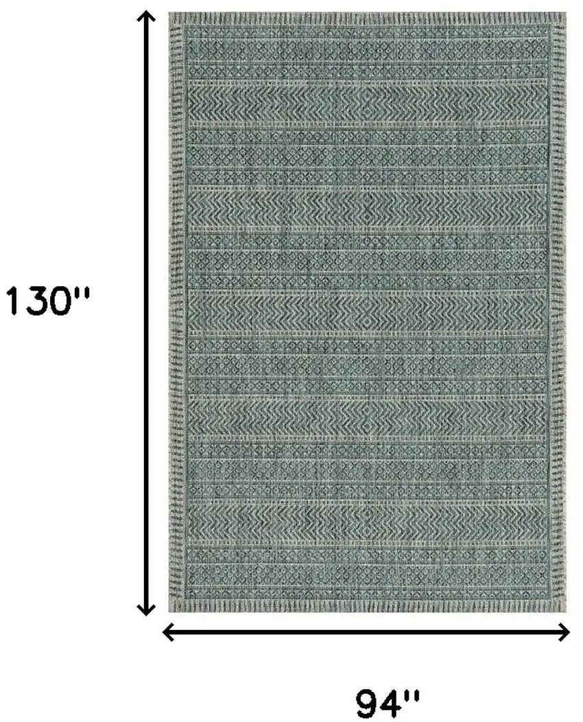 Teal Geometric Patterns Indoor Area Rug Photo 3