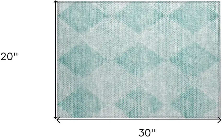 Teal Geometric Washable Non Skid Indoor Outdoor Area Rug Photo 9