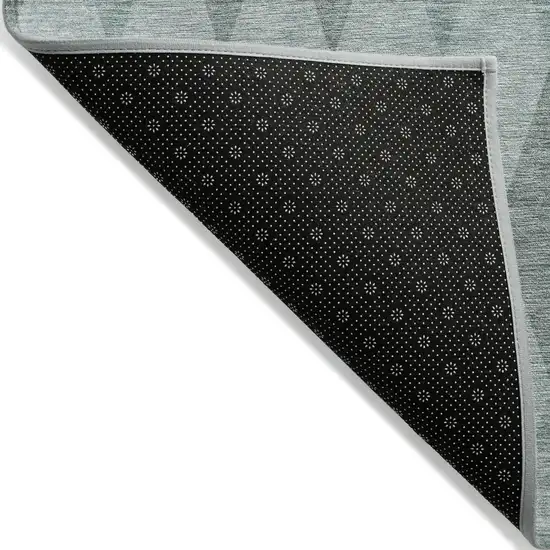 Teal Geometric Washable Non Skid Indoor Outdoor Area Rug Photo 6