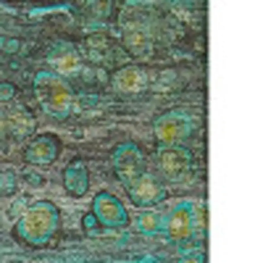 Teal Gold And Gray Abstract Washable Area Rug With UV Protection Photo 3