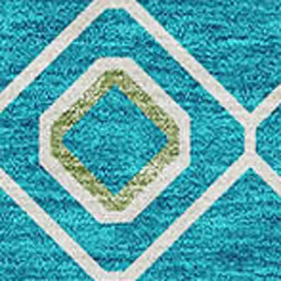 Teal Gold And Green Southwestern Washable Area Rug With UV Protection Photo 3