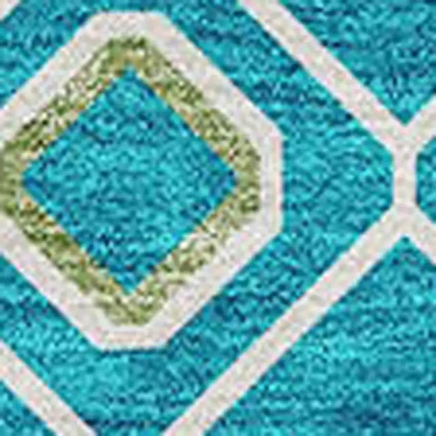Teal Gold And Green Southwestern Washable Area Rug With UV Protection Photo 1