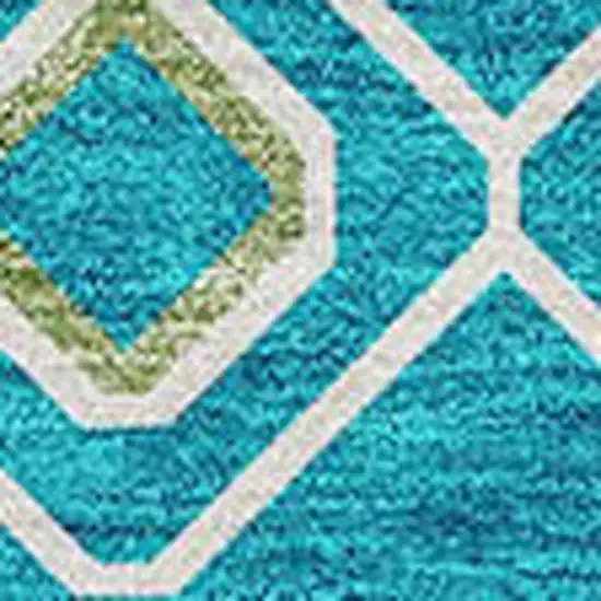 Teal Gold And Green Southwestern Washable Area Rug With UV Protection Photo 3