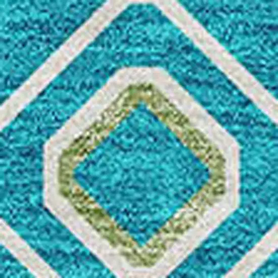 Teal Gold And Green Southwestern Washable Area Rug With UV Protection Photo 3