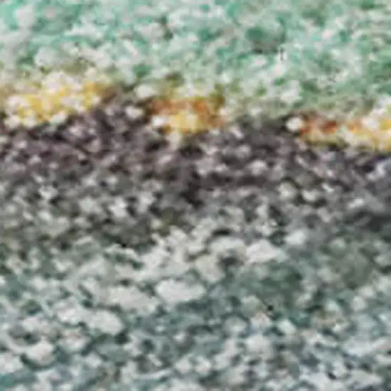 Teal Gold And Ivory Abstract Washable Area Rug With UV Protection Photo 4