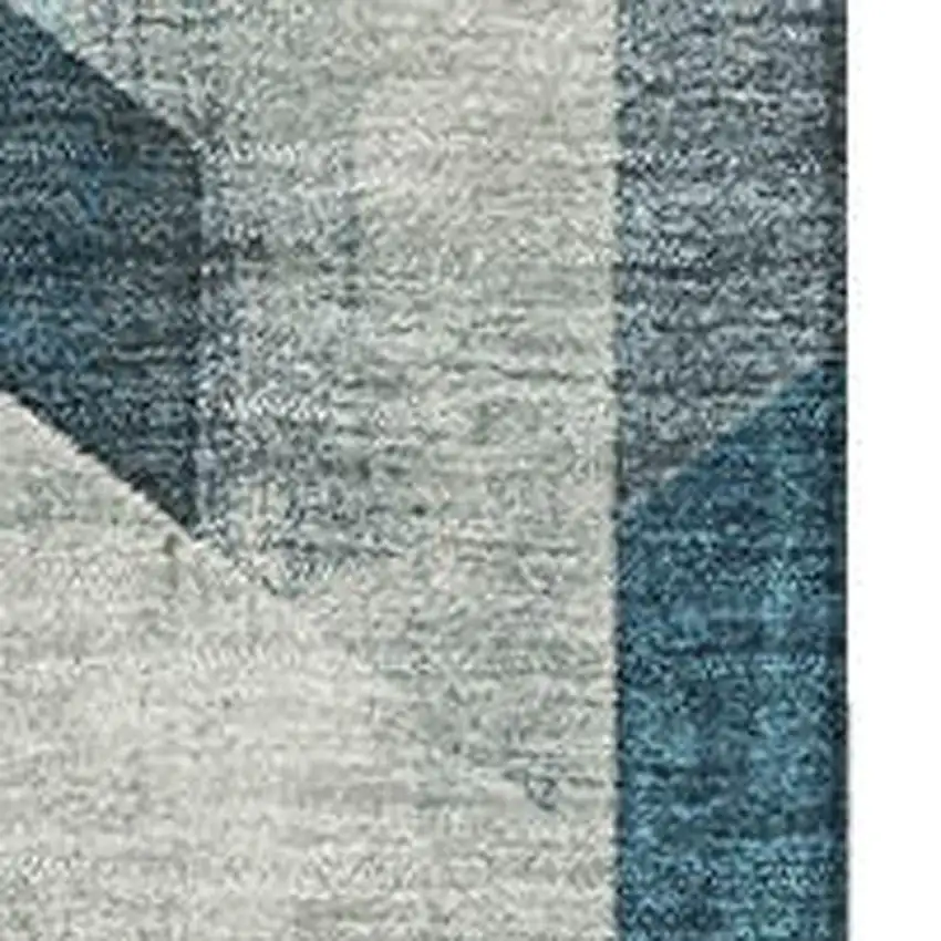 Teal Gold And Silver Geometric Washable Area Rug With UV Protection Photo 2