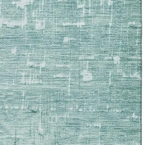 Teal Gray And Charcoal Ombre Washable Area Rug With UV Protection Photo 2
