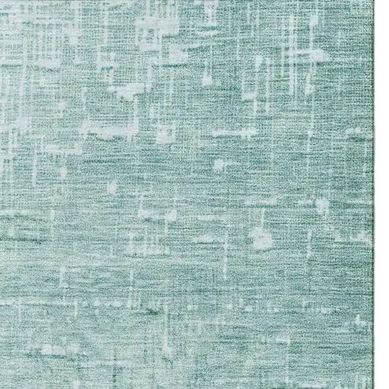 Teal Gray And Charcoal Ombre Washable Area Rug With UV Protection Photo 3