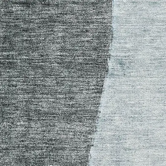 Teal Gray And Ivory Abstract Washable Area Rug With UV Protection Photo 5