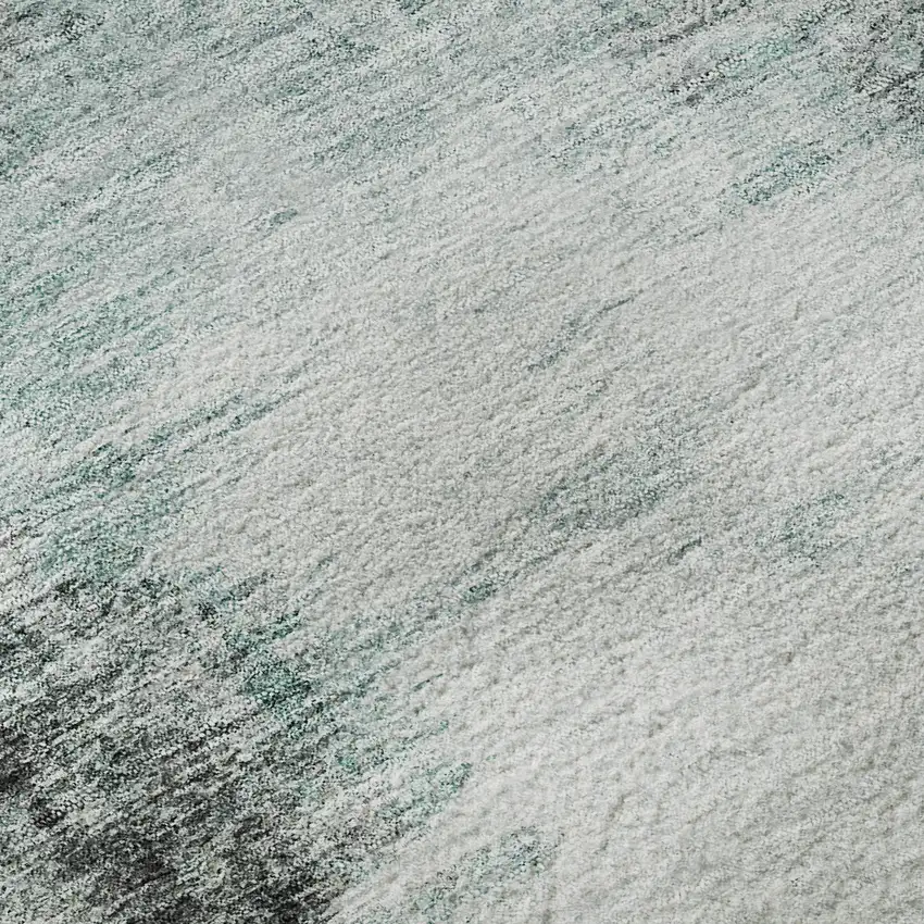 Teal Gray And Ivory Abstract Washable Area Rug With UV Protection Photo 9