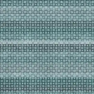 Photo of Teal Gray And Ivory Striped Washable Area Rug With UV Protection