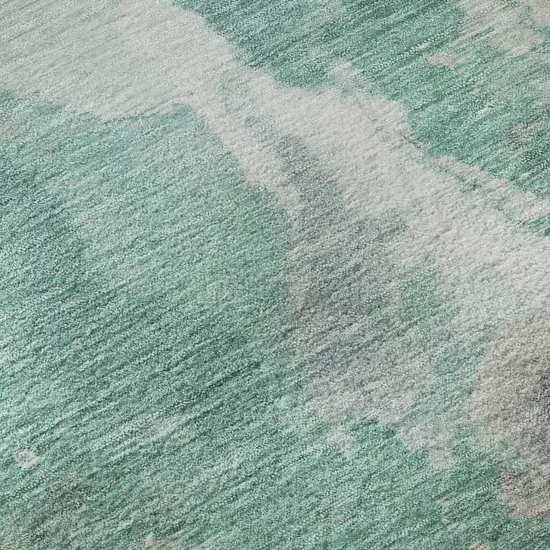 Teal Gray And Lavender Abstract Washable Area Rug With UV Protection Photo 9