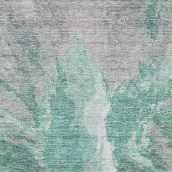Teal Gray And Lavender Abstract Washable Area Rug With UV Protection Photo 2