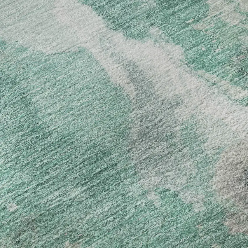 Teal Gray And Lavender Abstract Washable Area Rug With UV Protection Photo 9