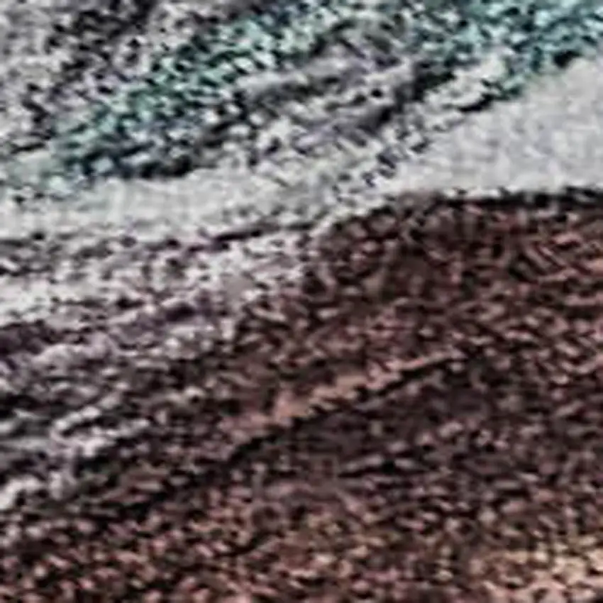 Teal Gray And Rust Abstract Washable Area Rug With UV Protection Photo 2