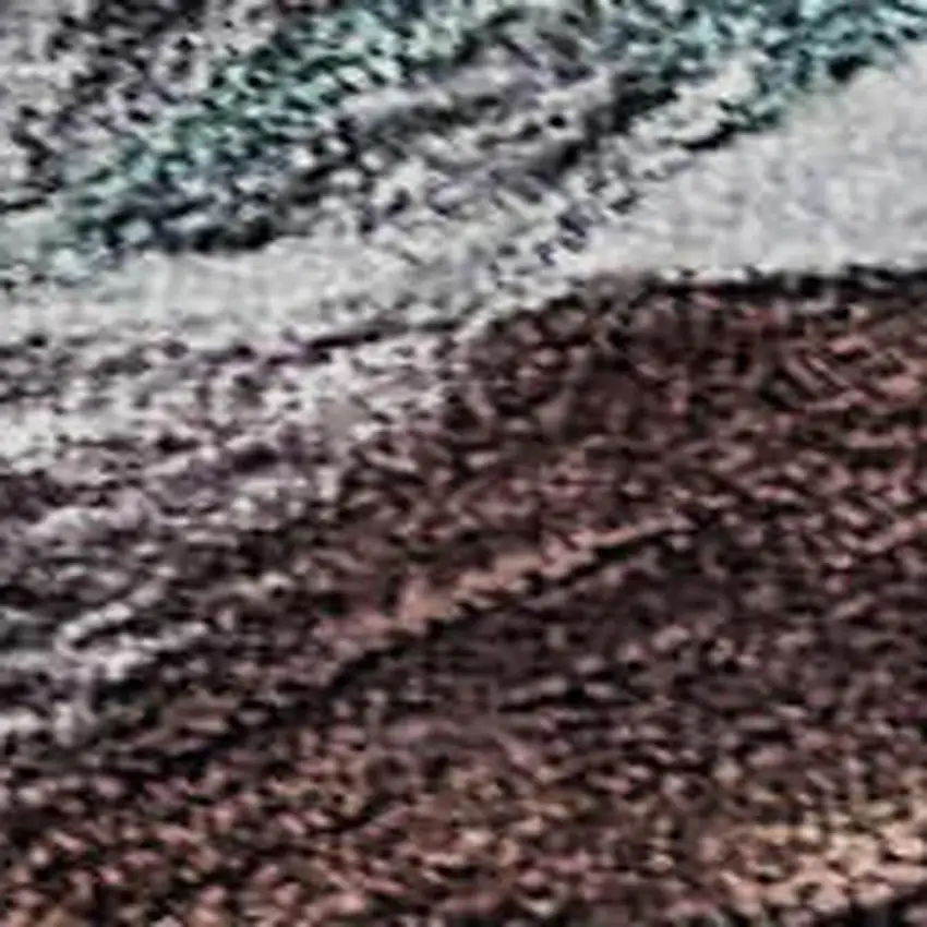 Teal Gray And Rust Abstract Washable Area Rug With UV Protection Photo 2