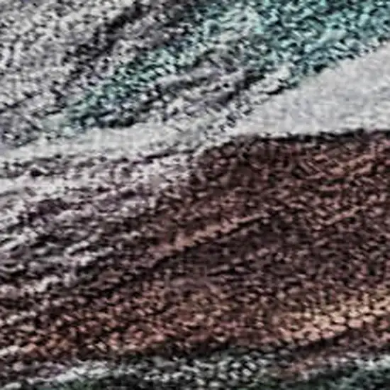 Teal Gray And Rust Abstract Washable Area Rug With UV Protection Photo 3