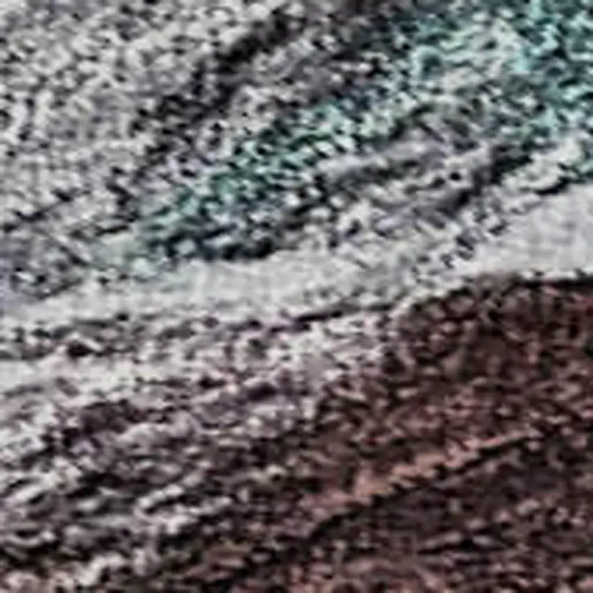 Teal Gray And Rust Abstract Washable Area Rug With UV Protection Photo 2