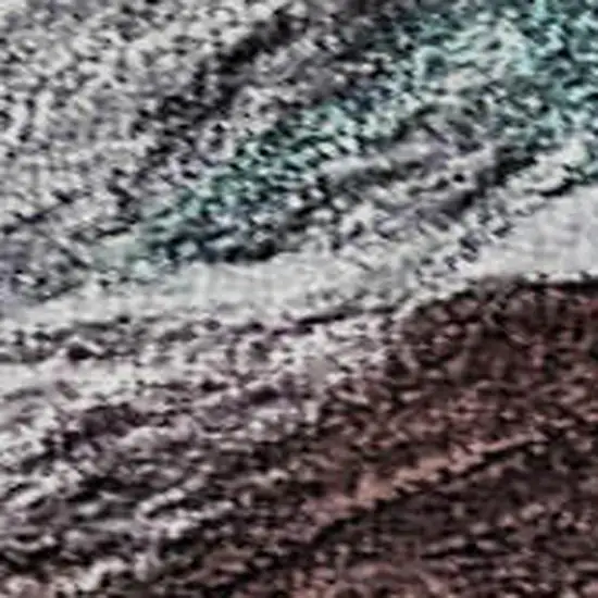 Teal Gray And Rust Abstract Washable Area Rug With UV Protection Photo 2