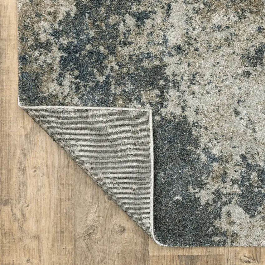 Tan and Gray Abstract Power Loom Area Rug Photo 5