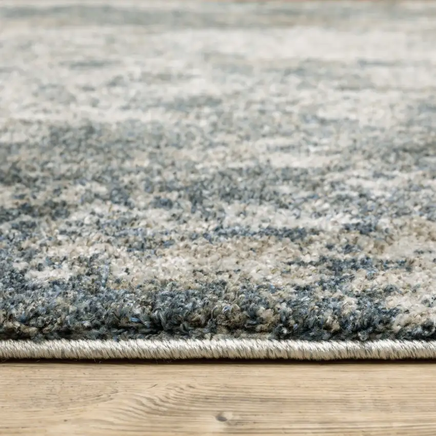 Tan and Gray Abstract Power Loom Area Rug Photo 8