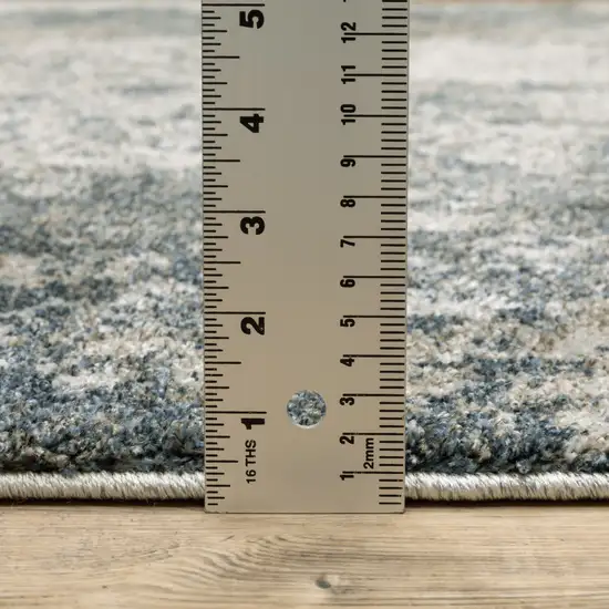 Tan and Gray Abstract Power Loom Area Rug Photo 6