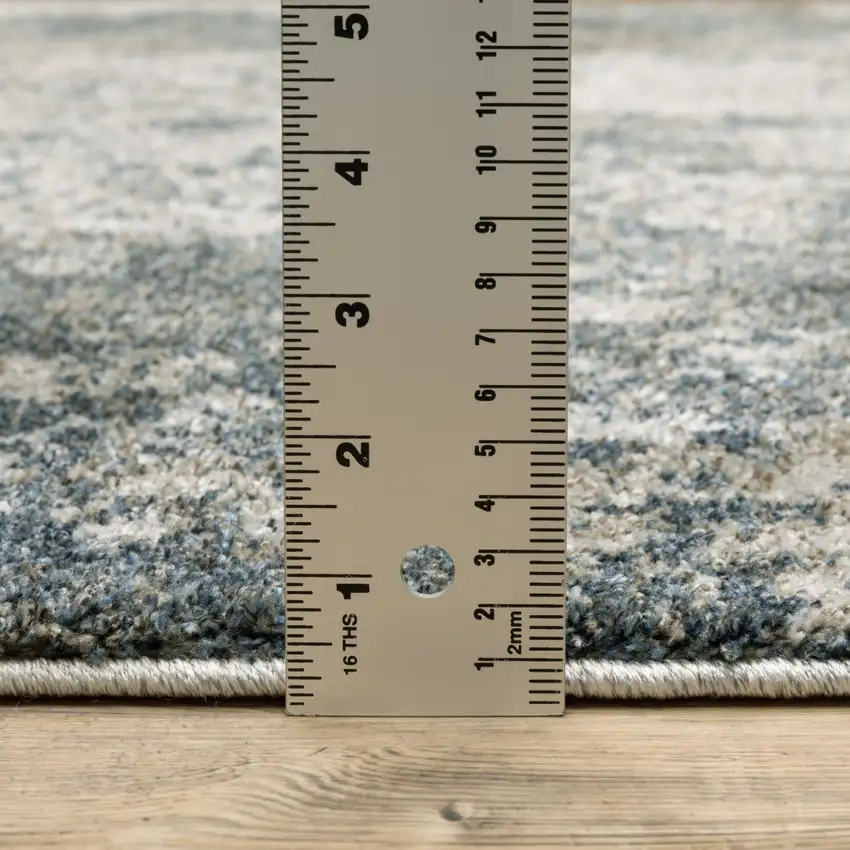 Tan and Gray Abstract Power Loom Area Rug Photo 6