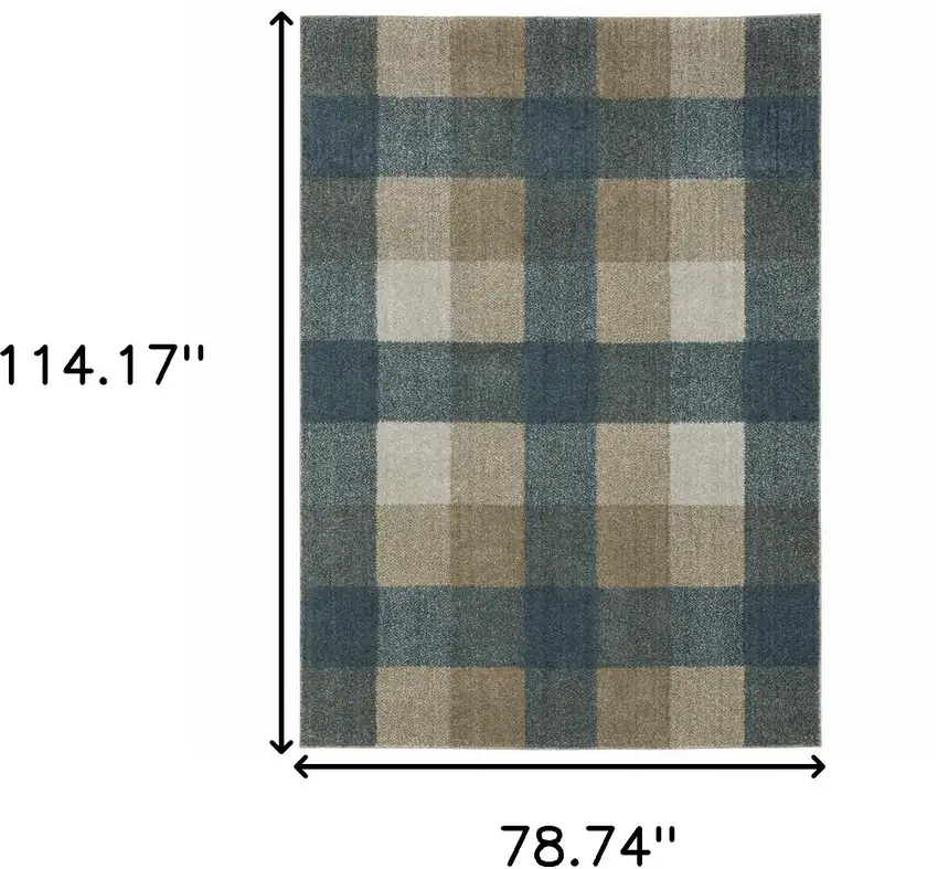Tan and Gray Geometric Power Loom Area Rug Photo 3