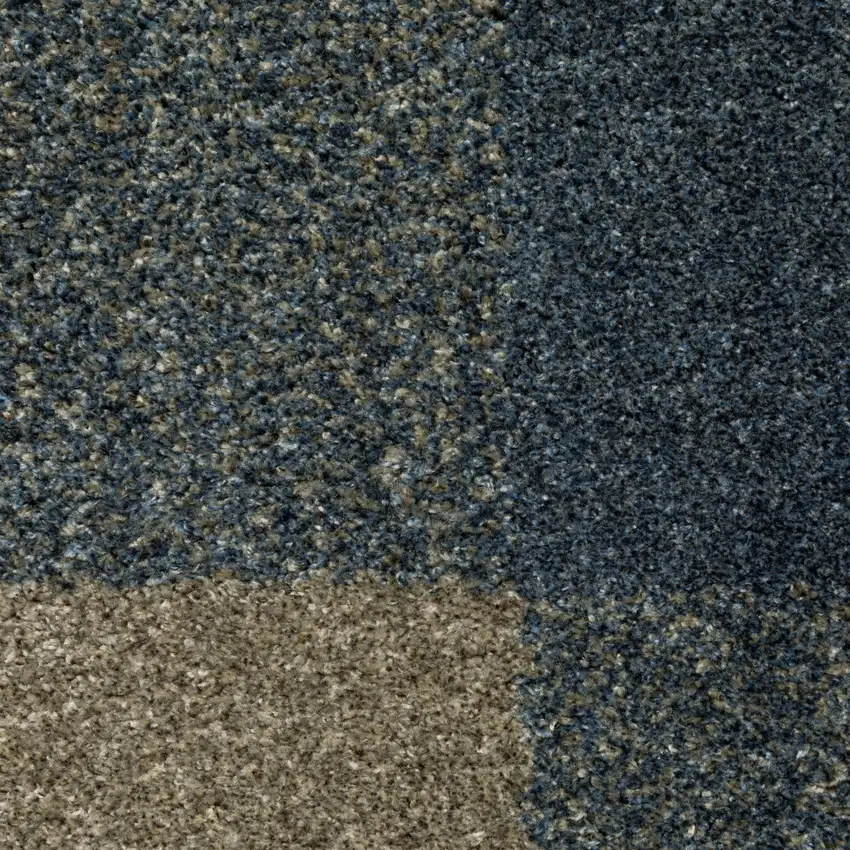 Tan and Gray Geometric Power Loom Runner Rug Photo 4
