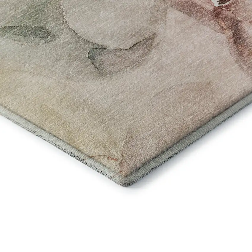 Teal Ivory And Brown Abstract Washable Area Rug With UV Protection Photo 8