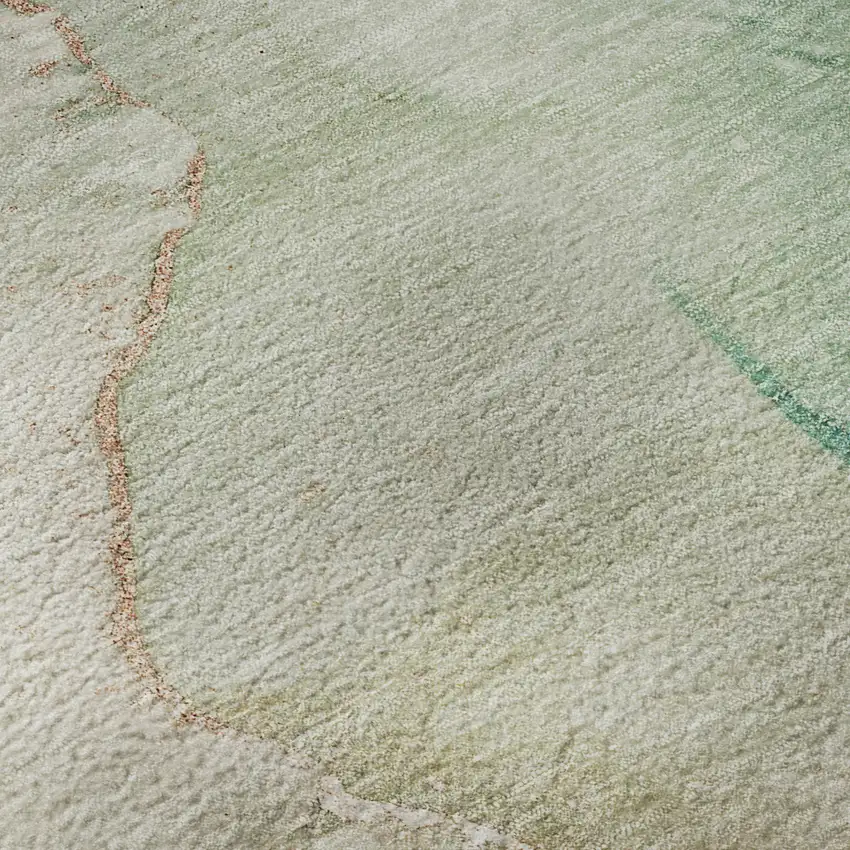 Teal Ivory And Brown Abstract Washable Area Rug With UV Protection Photo 3