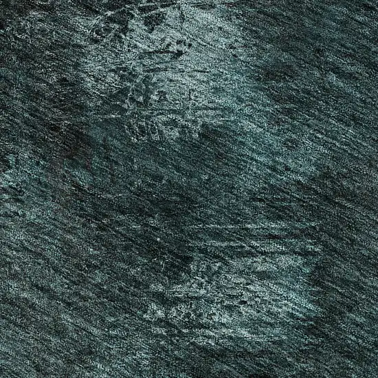 Teal Ivory And Gray Abstract Washable Area Rug With UV Protection Photo 4