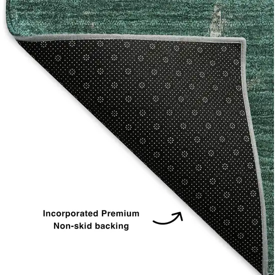 Teal Ivory And Gray Abstract Washable Area Rug With UV Protection Photo 7