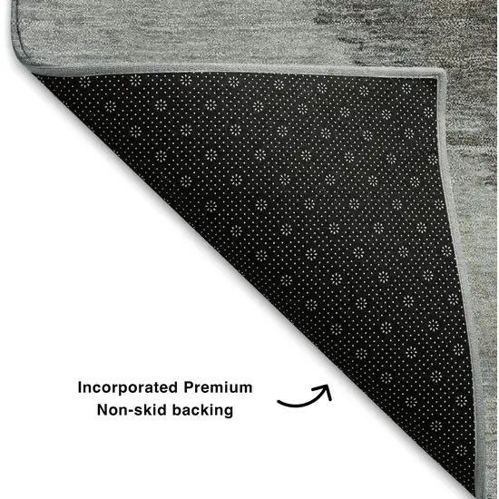 Teal Ivory And Gray Geometric Washable Area Rug With UV Protection Photo 8